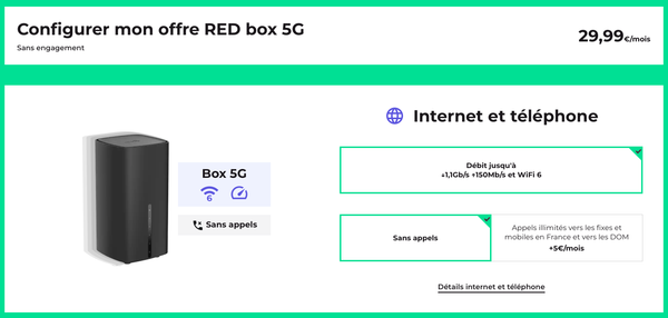 RED by SFR lance sa Box 5G à 29,99€